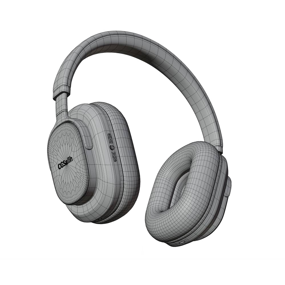 Headphones 3D Wireframe Model